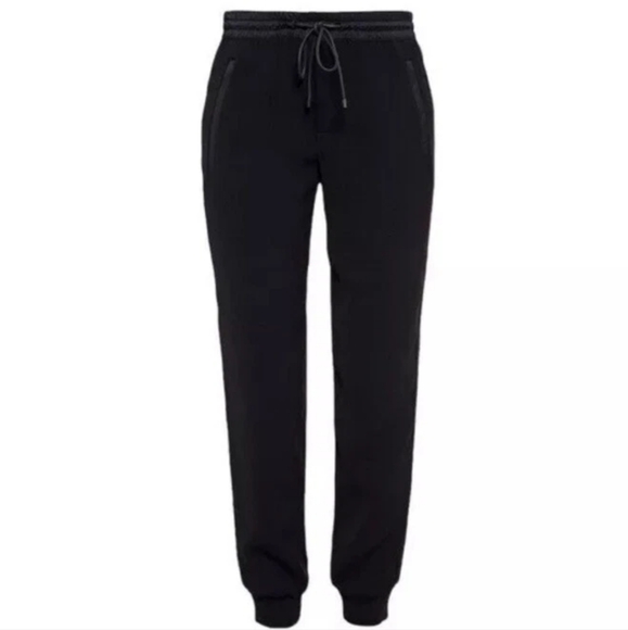 Vince Women’s Black Jogger Pants Skinny Crepe Drawstring Performance Small - Picture 2 of 12
